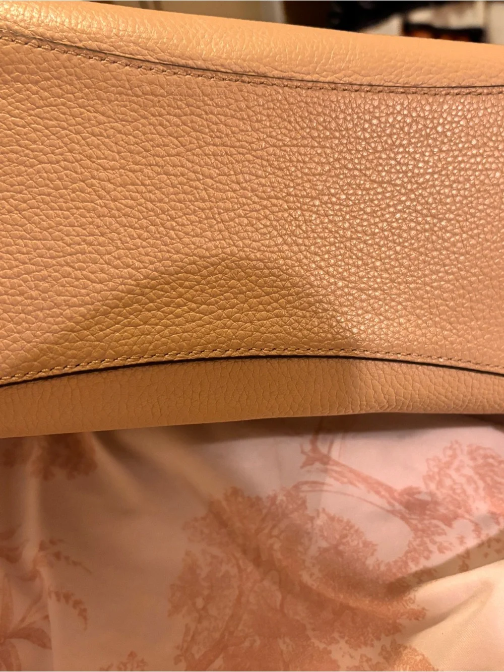 kate spade tan shearling-trim shoulder bag